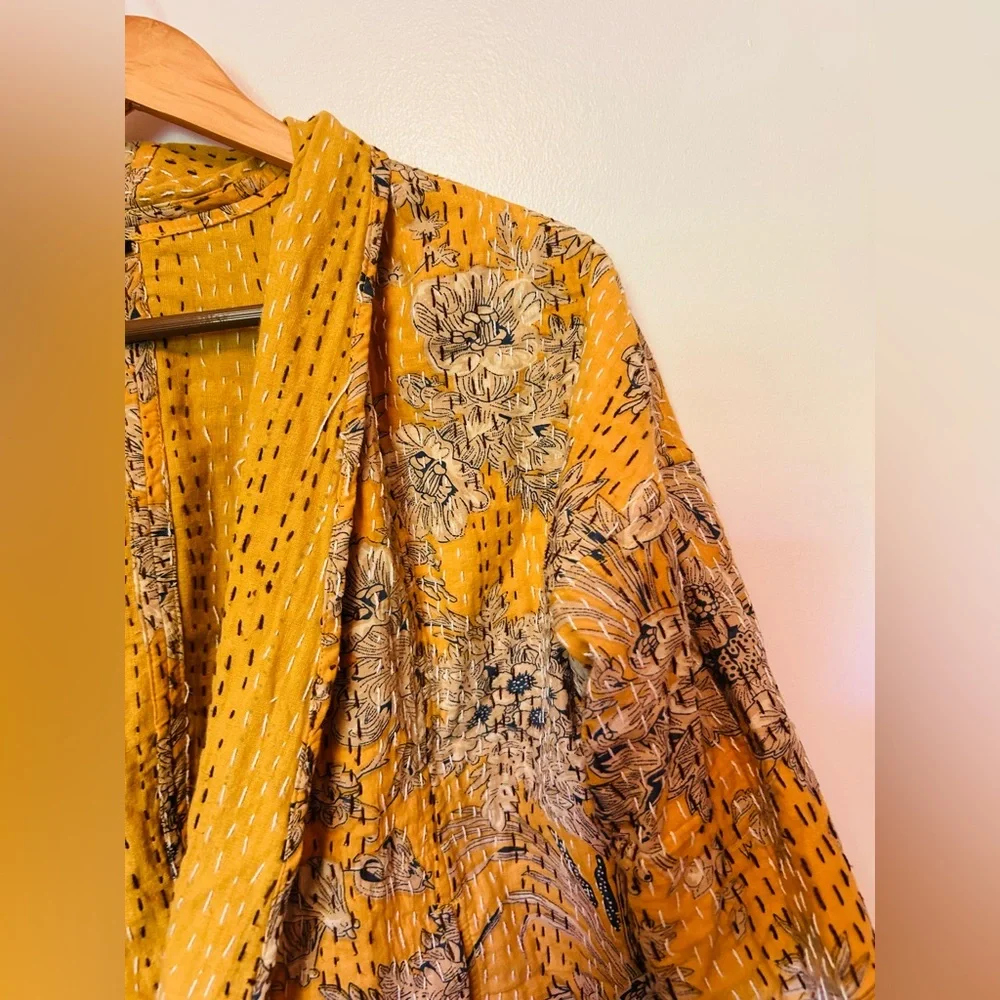 Made in India cropped sleeve embroidered boho jacket size S - Picture 5 of 6